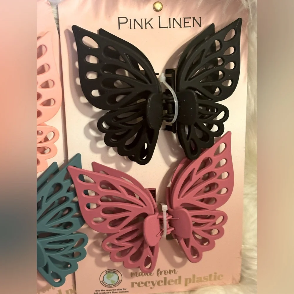 Multi Colored Butterfly Hair Clips Set of 4